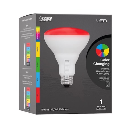 Feit Electric Feit BR30 E26 (Medium) Smart-Enabled LED Floodlight Bulb Color Changing 65 Watt Equivalence 1 pk BR30/65W/RGB